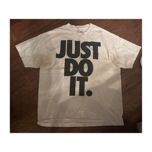 Vintage y2k Nike Just Do It Graphic T Shirt White Mens XL Short Sleeve Cotton